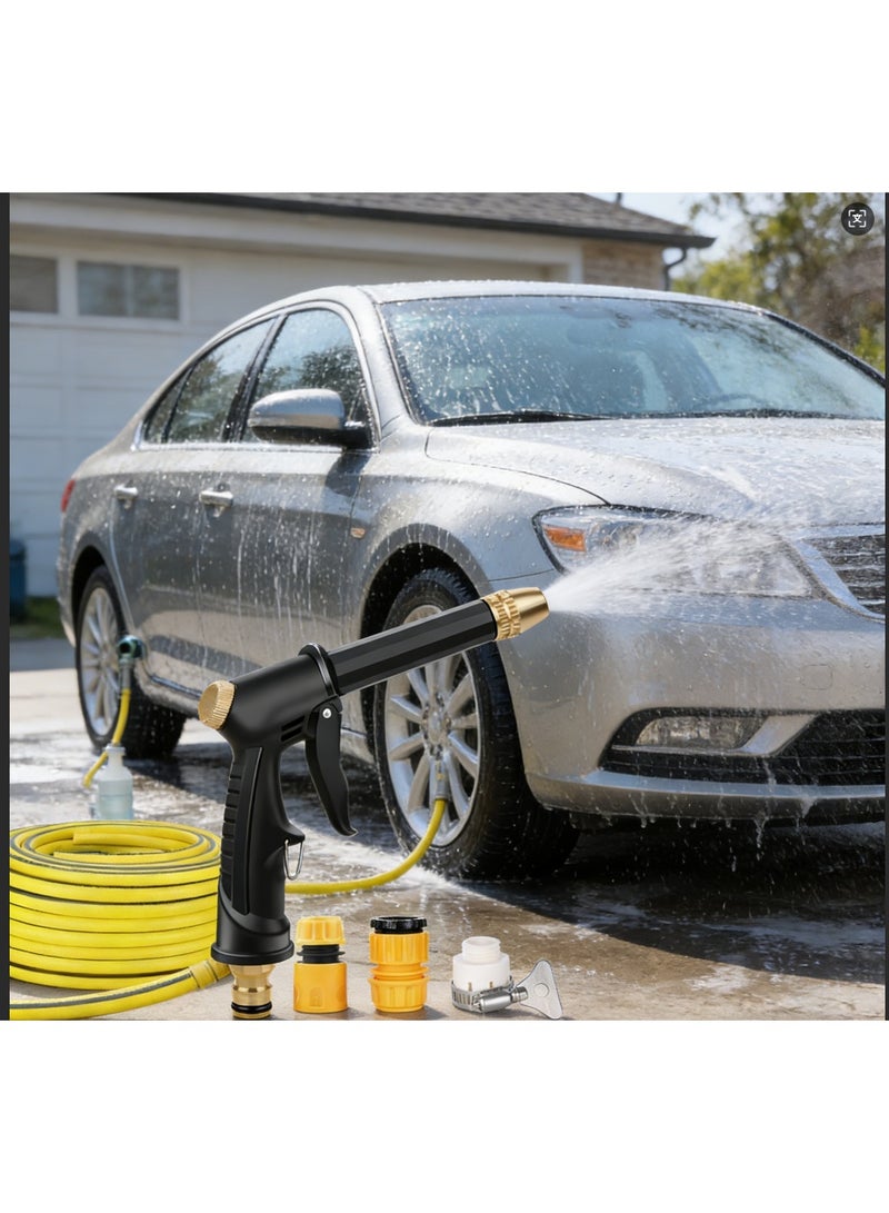 WINSEE Garden hose, 20-meter thick hose, durable hose, suitable for watering lawns, gardens and patios, as well as outdoor cleaning, household high-pressure water gun head, car wash adjustable nozzle, powerful water spray for gardens and flower gardens, patio cleaning tool with hose. - Image 4